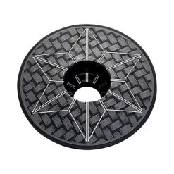 Bouchon De Potence Supacaz Star Capz Laser Carbon Anodisé - 31,8 Mm