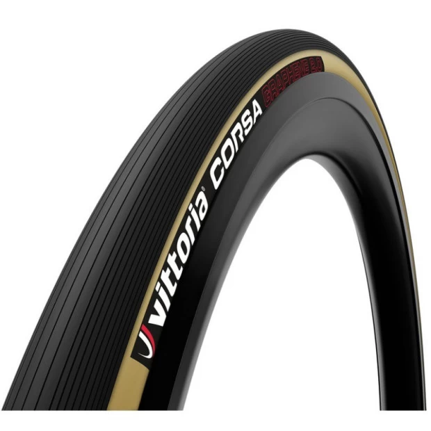 Boyau Vittoria Corsa Graphène 2.0 700x23C (23-622) Noir/Beige 1 Boyau Vittoria Corsa Graphène 2.0 700x23C (23-622) Noir/Beige